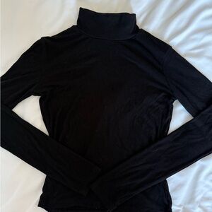 Zara Black Long Sleeve Turtleneck Top